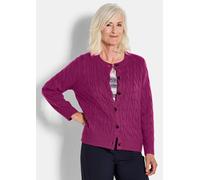 Strickjacke mit Schurwolle lila 42