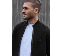 Strickjacke STREET ONE MEN, Herren, Gr. M (40), schwarz, Web, 100% Baumwolle, unifarben, normal normal, hoch geschlossener Ausschnitt, Rippbündchen, Strickjacken Strickjacke, mit Zipper (78409829-M) s