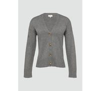 Strickjacke mit Ziernähten und Schlitz am Saum 34 grau 2154179.9730.34