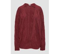 Strickjacke mit Zopfmuster im Relaxed Fit 42 rot