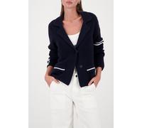 Strickjacke MONARI, Damen, Gr. 40, marine, Strick, Obermaterial: 50% Baumwolle, 50% Polyacryl, unifarben, regular fit normal, V-Ausschnitt, Bündchen, Strickjacken Strickjacke, Reverskragen, Regular Fi
