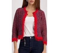 Strickjacke MONARI, Damen, Gr. 44, marine, Strick, Obermaterial: 62% Baumwolle, 23% Polyacryl, 15% Polyamid, unifarben, regular fit taillenbedeckt, Rundhals, eingesetzt Bündchen, Strickjacken Strickja