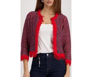 Strickjacke MONARI, Damen, Gr. 44, marine, Strick, Obermaterial: 62% Baumwolle, 23% Polyacryl, 15% Polyamid, unifarben, regular fit taillenbedeckt, Rundhals, eingesetzt Bündchen, Strickjacken Strickja