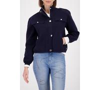 Strickjacke MONARI, Damen, Gr. 46, marine, Strick, Obermaterial: 91% Baumwolle, 9% Polyamid, unifarben, regular fit normal, hoch geschlossener Ausschnitt, Bündchen, Strickjacken Strickjacke, Cargo-Sti