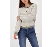 Strickjacke MONARI "Jacke Strickjacke Tweed", Damen, Gr. 36, sage, Strick, Obermaterial: 50% Baumwolle, 30% Polyester, 11% Viskose, 5% metallisierte Fasern, 4% Polyamid, unifarben, regular fit taillen