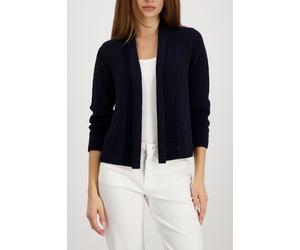 Strickjacke MONARI "Jacke Stricküberwurf Basic", Damen, Gr. 36, blau (marine), Strick, Obermaterial: 57% Polyacryl, 43% Polyamid, unifarben, regular fit normal, ohne Ausschnitt, eingesetzt Bündchen, S