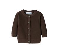 Strickjacke NAME IT "NBNBUBBA LS KNIT CARD NOOS", Mädchen, Gr. 62, french roast, Strick, Obermaterial: 100% Baumwolle, unifarben, regular fit normal, Rundhals, Rippbündchen, Strickjacken Strickjacke, 