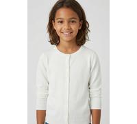 Strickjacke NAME IT "NKFVALANE LS KNIT CARD NOOS", Mädchen, Gr. 116, cloud dancer, Strick, Obermaterial: 100% Baumwolle, unifarben, Basic normal, Rundhals, Strickbündchen, Strickjacken Strickjacke (66