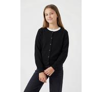 Strickjacke NAME IT "NKFVALANE LS KNIT CARD NOOS", Mädchen, Gr. 116, schwarz (schwarz (blank)), Strick, Obermaterial: 100% Baumwolle, unifarben, Basic normal, Rundhals, Strickbündchen, Strickjacken (2