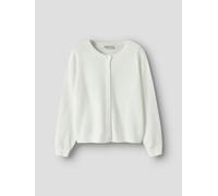 Strickjacke NAME IT "NKFVALANE LS KNIT CARD NOOS", Mädchen, Gr. 146/152, cloud dancer, Strick, Obermaterial: 100% Baumwolle, unifarben, Basic normal, Rundhals, Strickbündchen, Strickjacken Strickjacke