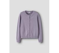 Strickjacke NAME IT "NKFVALANE LS KNIT CARD NOOS", Mädchen, Gr. 146/152, lavender gray, Strick, Obermaterial: 100% Baumwolle, unifarben, Basic normal, Rundhals, Strickbündchen, Strickjacken Strickjack