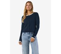 Strickjacke NOISY MAY "NMJUDY L/S CONTRAST CARDIGAN JRSFWD NOOS", Damen, Gr. M, navy blazer detail:cloud dancer, Strick, Obermaterial: 95% Baumwolle, 5% Elasthan, unifarben, regular fit normal, Rundha