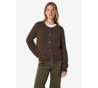 Strickjacke NOISY MAY "NMSUTTON L/S O-NECK KNIT CARDI NOOS", Damen, Gr. M, chocolate braun, Strick, Obermaterial: 70% Polyester, 21% Nylon, 8% Wolle, 1% Elasthan, unifarben, relaxed fit normal, Rundha