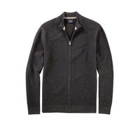 Strickjacke OLYMP, Herren, Gr. XL, grau (anthrazit), Strick, Obermaterial: 100% Baumwolle, regular fit, Rippbündchen, Strickjacken Strickjacke, Stehkragen, regular fit (69547637-XL) anthrazit