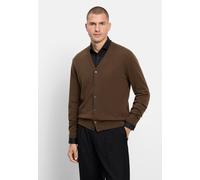 Strickjacke OLYMP "OLYMP Casual Strick, Strickjacke", Herren, Gr. L, schwarz, braun, 100% Schurwolle, Strickjacken Strickjacke (11005129-L) schwarz, braun