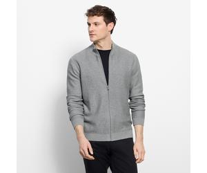 Strickjacke OLYMP "OLYMP Strick Casual", Herren, Gr. 4XL, grau, Obermaterial: 100% Baumwolle, Strickjacken Strickjacke (51000511-4XL) grau