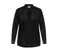 Strickjacke ONLY CARMAKOMA "CARALBA L/S V-NECK CARDIGAN JRS", Damen, Gr. M, schwarz detail:solid, Strick, Obermaterial: 95% Polyester, 5% Elasthan, unifarben, V-Ausschnitt, Strickjacken Strickjacke, m