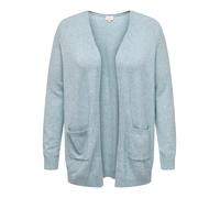 Strickjacke ONLY CARMAKOMA "CARESLY L/S OPEN CARDIGAN NOOS KNT", Damen, Gr. L, arona detail:melange, Strick, Feinstrick, Obermaterial: 50% Viskose, 27% Nylon, 23% Polyester, meliert, casual, regular f