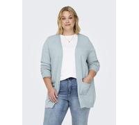 Strickjacke ONLY CARMAKOMA "CARESLY L/S OPEN CARDIGAN NOOS KNT", Damen, Gr. XL, arona detail:melange, Strick, Obermaterial: 50% Viskose, 27% Nylon, 23% Polyester, meliert, regular fit hüftbedeckend, V