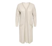 Strickjacke ONLY CARMAKOMA "CARNEW ESLY LS OPEN LONG CARDIGAN NP KNT", Damen, Gr. S, nacreous cloud detail:melange, Strick, Obermaterial: 50% Viskose, 27% Nylon, 23% Polyester, meliert, ca. Mitte Wade