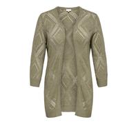 Strickjacke ONLY CARMAKOMA "CARPAMELA 4/5 OPEN CARDIGAN KNT", Herren, Gr. L, silber sage, Strick, Obermaterial: 55% Polyacryl, 45% Nylon, unifarben, V-Ausschnitt, Strickjacken Strickjacke (35803460-L)