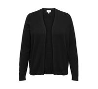 Strickjacke ONLY CARMAKOMA "CARPRINCESS LS SHORT CARDI NOOS", Damen, Gr. L, schwarz, Strick, Obermaterial: 50% Viskose, 27% Nylon, 23% Polyester, unifarben, normal kurz, tiefer V-Ausschnitt, gerader A