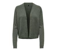 Strickjacke ONLY CARMAKOMA "CARPRINCESS LS SHORT CARDI NOOS", Damen, Gr. XL, grün (kambaba detail:melange), Strick, Obermaterial: 50% Viskose, 27% Nylon, 23% Polyester, meliert, normal kurz, tiefer V-