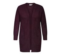 Strickjacke ONLY CARMAKOMA "CARWHITNEY LS CARDIGAN KNIT", Damen, Gr. S, mauve wine detail:melange, Strick, Obermaterial: 93% Polyester, 4% Wolle, 3% Elasthan, meliert, V-Ausschnitt, Strickjacken Stric