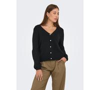 Strickjacke ONLY "ONLADELE LS LACE MIX REVERS CARDI CC KNT", Damen, Gr. L, schwarz detail:schwarz lace, Strick, Obermaterial: 75% Polyacryl, 22% Polyester, 3% Elasthan, unifarben, regular fit, V-Aussc