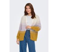 Strickjacke ONLY "ONLALYSSA LIFE LS OPEN CARDIGAN CC KNT", Damen, Gr. M, birch stripes:raindrops, harvest gold, Strick, Obermaterial: 100% Polyester, gestreift, regular fit, V-Ausschnitt, Strickjacken