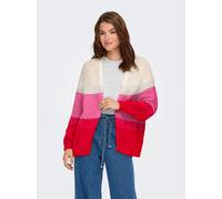 Strickjacke ONLY "ONLALYSSA LIFE LS OPEN CARDIGAN CC KNT", Damen, Gr. XL, birch stripes:knockout pink, salsa, Strick, Obermaterial: 100% Polyester, gestreift, regular fit, V-Ausschnitt, Strickjacken S