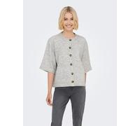 Strickjacke ONLY "ONLCAMILLA S/S CARDIGAN KNT NOOS", Damen, Gr. M, light grau melange, Strick, Obermaterial: 74% Polyacryl, 24% Polyester, 2% Elasthan, unifarben, regular fit normal, Rundhals, Strickj