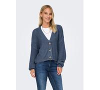 Strickjacke ONLY "ONLCAROL NICE L/S CARDIGAN KNT NOOS", Damen, Gr. 3XL, blau (vintage indigo), Strick, Obermaterial: 100% Polyacryl, unifarben, regular fit hüftlang, V-Ausschnitt, Rippbündchen, Strick
