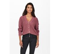 Strickjacke ONLY "ONLCAROL NICE L/S CARDIGAN KNT NOOS", Damen, Gr. L (40), rosa (nostalgia rose), Strick, Obermaterial: 100% Polyacryl, unifarben, regular fit hüftlang, V-Ausschnitt, Rippbündchen, Str
