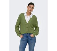 Strickjacke ONLY "ONLCAROL NICE L/S CARDIGAN KNT NOOS", Damen, Gr. L, grün (iguana), Strick, Obermaterial: 100% Polyacryl, unifarben, regular fit hüftlang, V-Ausschnitt, Rippbündchen, Strickjacken Str
