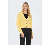 Strickjacke ONLY "ONLCAROL NICE L/S CARDIGAN KNT NOOS", Damen, Gr. L, sunlight, Strick, Obermaterial: 100% Polyacryl, unifarben, regular fit hüftlang, V-Ausschnitt, Rippbündchen, Strickjacken Strickja