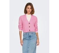Strickjacke ONLY "ONLCAROL NICE L/S CARDIGAN KNT NOOS", Damen, Gr. M, pink (prism pink), Strick, Obermaterial: 100% Polyacryl, unifarben, regular fit hüftlang, V-Ausschnitt, Rippbündchen, Strickjacken