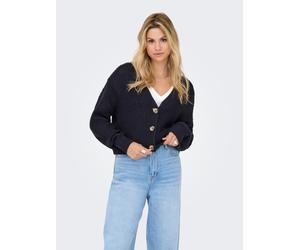 Strickjacke ONLY "ONLCAROL NICE L/S CARDIGAN KNT NOOS", Damen, Gr. XL, blau (night sky), Strick, Obermaterial: 100% Polyacryl, unifarben, regular fit hüftlang, V-Ausschnitt, Rippbündchen, Strickjacken