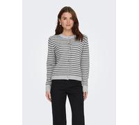 Strickjacke ONLY "ONLCHESTER LIFE LS STRIPE CARDI CC KNT", Herren, Gr. M, light grau melange stripes:schwarz, silber button, Strick, Obermaterial: 52% Polyester, 36% Polyacryl, 10% Wolle, 2% Elasthan,
