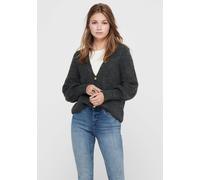 Strickjacke ONLY "ONLCLARE L/S CARDIGAN KNT NOOS", Damen, Gr. XS, dunkelgrau melange, Strick, Obermaterial: 81% Polyacryl, 19% Polyester, meliert, unifarben, Basic taillenlang, tiefer V-Ausschnitt, Bü
