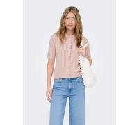 Strickjacke ONLY "ONLELMA POLO S/S CARDIGAN KNT NOOS", Damen, Gr. XS, rosa (cradle pink), Strick, Obermaterial: 70% Baumwolle, 30% Polyester, unifarben, normal, Strickjacken Strickjacke (32243566-XS)