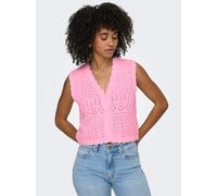 Strickjacke ONLY "ONLIRINA V-NECK BUTTON VEST KNT NOOS", Damen, Gr. L, prism pink, Strick, Obermaterial: 60% Baumwolle, 40% Polyacryl, unifarben, normal, V-Ausschnitt, Strickjacken Strickjacke, Baumwo