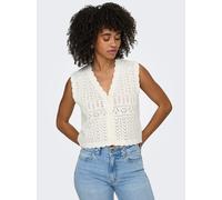 Strickjacke ONLY "ONLIRINA V-NECK BUTTON VEST KNT NOOS", Herren, Gr. M, cloud dancer, Strick, Obermaterial: 60% Baumwolle, 40% Polyacryl, unifarben, normal, V-Ausschnitt, Strickjacken Strickjacke, Bau