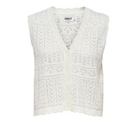 Strickjacke ONLY "ONLIRINA V-NECK BUTTON VEST KNT NOOS", Herren, Gr. M, cloud dancer, Strick, Obermaterial: 60% Baumwolle, 40% Polyacryl, unifarben, normal, V-Ausschnitt, Strickjacken Strickjacke, Bau
