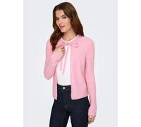Strickjacke ONLY "ONLJESSIE LS ONE STRING CARDIGA KNT", Damen, Gr. L, romance rose detail:melange, Strick, Obermaterial: 35% Polyester, 30% Nylon, 25% Polyacryl, 7% Wolle, 3% Elasthan, meliert, normal