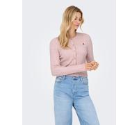 Strickjacke ONLY "ONLKATIA LS CABLE BUTTON CARDIGAN CC KNT", Damen, Gr. XL, rosa (burnished lila detail:mel, true rot heart emb, dtm button), Strick, Obermaterial: 50% Viskose, 27% Nylon, 23% Polyeste