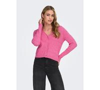Strickjacke ONLY "ONLKATIA LS CABLE V-NECK CARDIGAN CC KNT", Damen, Gr. XL, wild orchid detail:melange, Strick, Obermaterial: 50% Viskose, 27% Nylon, 23% Polyester, meliert, figurbetont normal, V-Auss