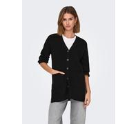 Strickjacke ONLY "ONLKATIA LS RIB V LOOSE CARDIGAN CC KNT", Damen, Gr. S (36), schwarz, Strick, Obermaterial: 50% Viskose, 27% Nylon, 23% Polyester, unifarben, oversize, V-Ausschnitt, Strickjacken Str