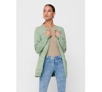 Strickjacke ONLY "ONLLESLY L/S OPEN CARDIGAN KNT NOOS", Damen, Gr. S, grün (basil detail with melange), Strick, Obermaterial: 50% Viskose, 27% Polyamid, 23% Polyester, meliert, regular fit Po-bedecken