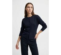 Strickjacke ONLY "ONLLUCY LS O-NECK CARDIGAN EX KNT", Damen, Gr. S, blau (night sky detail:dtm buttons), Strick, Obermaterial: 50% Polyester, 36% Viskose, 14% Nylon, unifarben, regular fit normal, Run